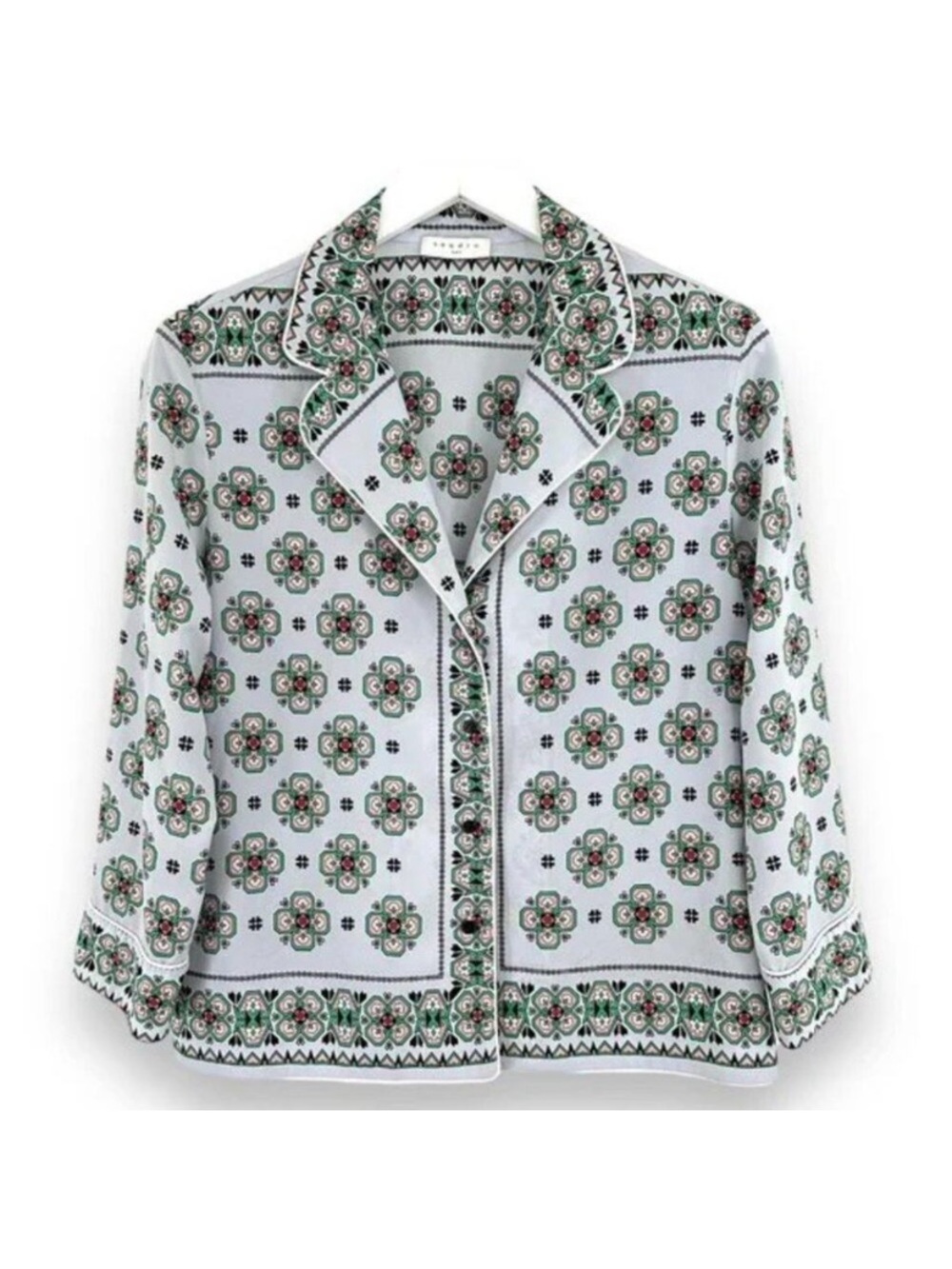 Sandro Paris Bleu Ciel Print Button Down Shirt